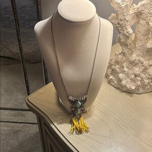 Yellow Tassel Pendant Necklace